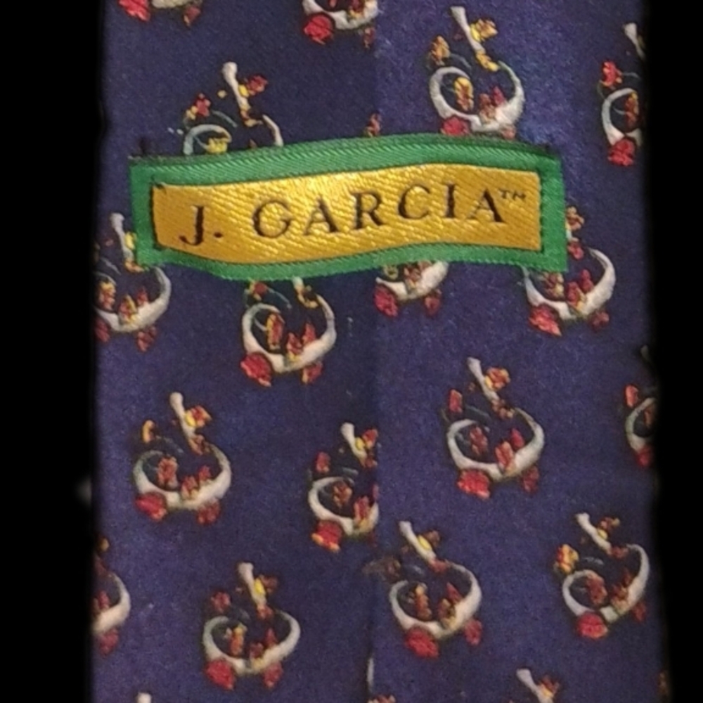 J. Garcia Purple and Gold Patterned Tie